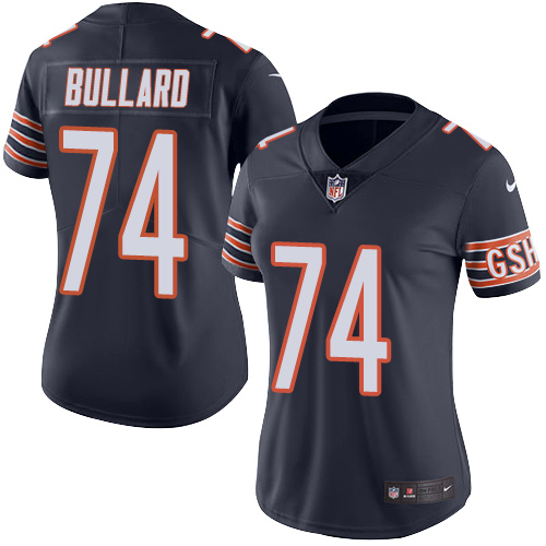 Women's Limited Jonathan Bullard Nike Jersey Navy Blue - #74 Rush NFL Chicago Bears